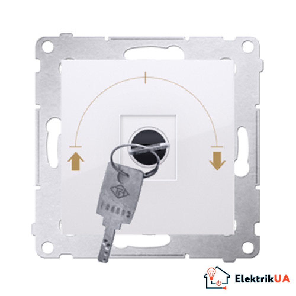 Вимикач з ключем (тимчасовий) на три положення Simon Premium Білий (DPZK.01/11)